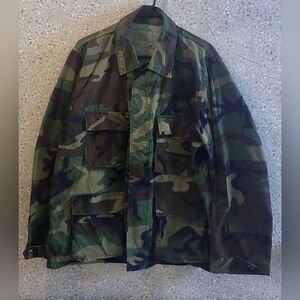 Camouflage Woodland Jacket,Men,Green/Brown For Outdoors Enthusiast,Hiking,Size L